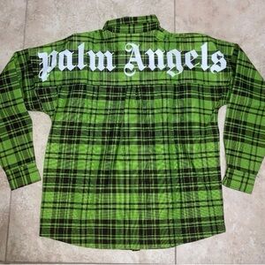 Palm Angels Vibrant Green Checkered Shirt